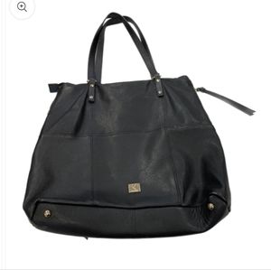 Kooba Soft Black Pebbled Leather w/ Tassels Large Tote Bag Purse